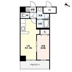 Blezio3 1LDKの間取図画像