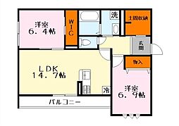 ビエノス焔魔堂 3階2LDKの間取り