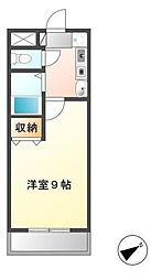 ハイツ戸苅 2階1Kの間取り