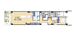 プレアデス 1階1LDKの間取り