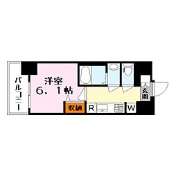 プレサンス大津京町ベルリーヴァ 9階1Kの間取り
