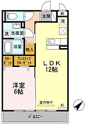 サンセッテ21 1階1LDKの間取り
