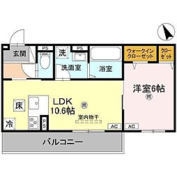 エレガンス ビュー 1LDKの間取図画像