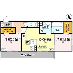 エレガンス ビュー 2LDKの間取図画像
