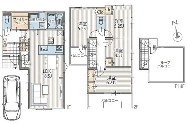 4LDKのファミリーにピッタリな間取り。