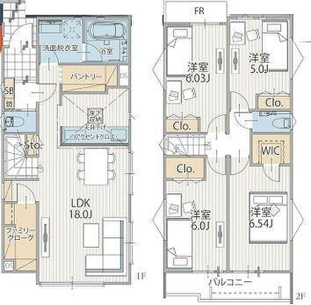 ファミリーにピッタリな間取り。