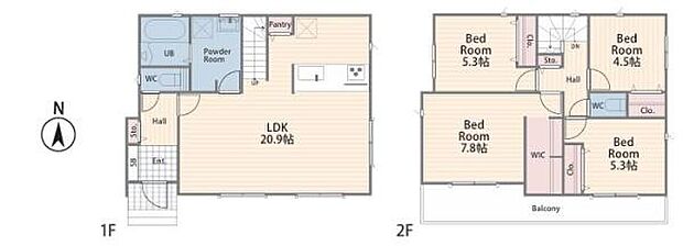 広々な4LDK！ファミリーにピッタリな間取り。