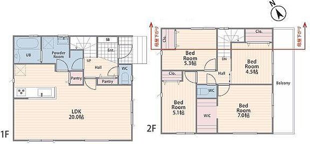 ファミリーにピッタリな間取り。