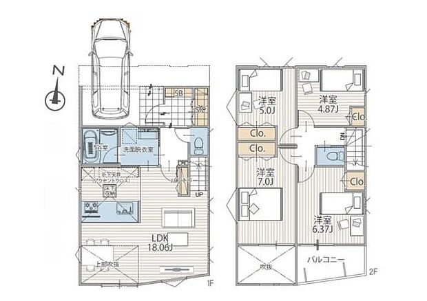 広々な4LDK!ファミリーにピッタリな間取り。