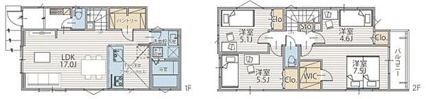 4LDKのファミリーにピッタリな間取り。