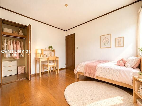 明るい光が差し込む洋室。お子様のお部屋にぴったりです♪（家具などはCG加工です。実際には設置していません）