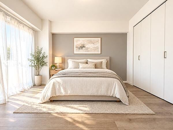 ゆったりと一日の疲れを癒やす、落ち着きある洋室です♪（家具などはCG加工です。実際には設置していません）