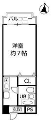 メゾン・ド・シャルジェ ワンルームの間取図画像