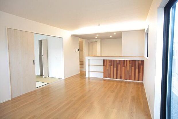 対面キッチンいつも家族の様子がわかります