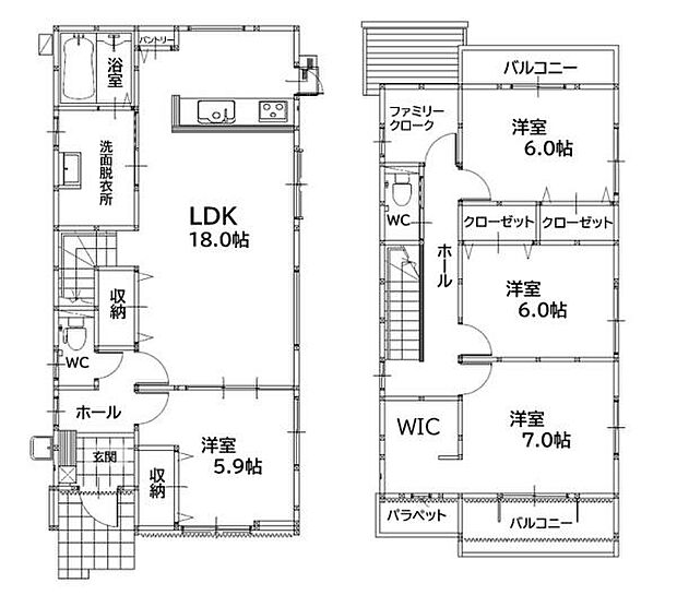 4LDK！駐車場3台！