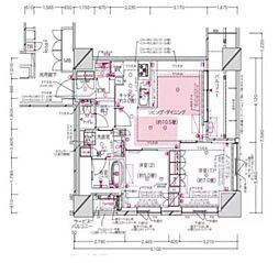 ブランズタワー谷町四丁目 2LDKの間取図画像