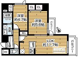 間取図画像 2LDK