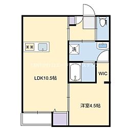 Nana B棟 1階1LDKの間取り