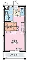 （仮）花ヶ島YMマンション 4階ワンルームの間取り