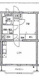 セルリア大橋 1LDKの間取図画像