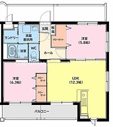 仮）高洲町YMマンション 1階2LDKの間取り