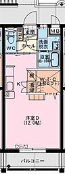 MARINE ROAD 1階ワンルームの間取り