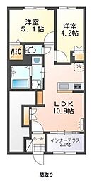 San　Felice 1階2LDKの間取り