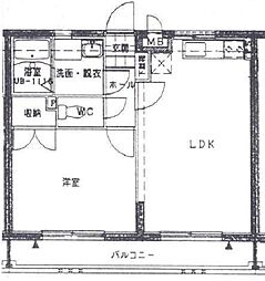エルシティ大塚 3階1LDKの間取り