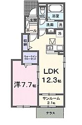 ベル　シエルメール　3 1階1LDKの間取り