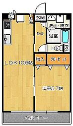 エクシード霧島 1階1LDKの間取り