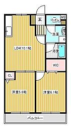 Sグランデ大塚南 1階2LDKの間取り