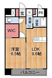 リシェス 1階1LDKの間取り