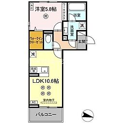 D-resena大橋1 3階1LDKの間取り
