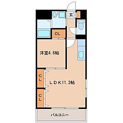 ウエストコースト3 1LDKの間取図画像