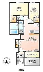 コンフォート・シュリンプ 2LDKの間取図画像