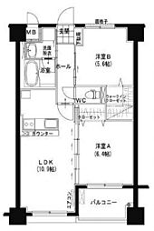 ヴェルディ 2LDKの間取図画像