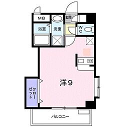 アルバセレーノ 1Kの間取図画像