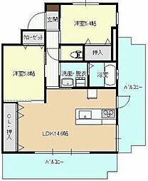J.feel高千穂通 2LDKの間取図画像