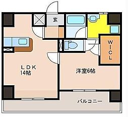 J-7 1LDKの間取図画像