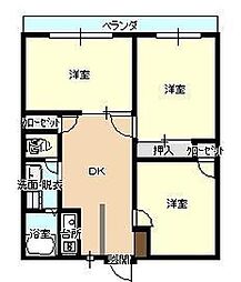 シティハイツ堀川1 3DKの間取図画像