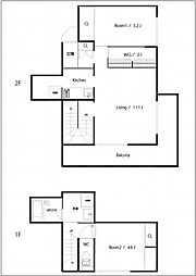AKHR 2LDKの間取図画像