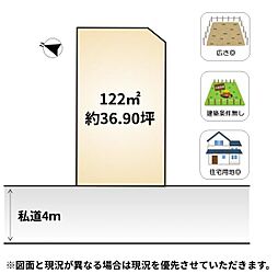 山武郡芝山町高田　建築条件無し土地の土地画像