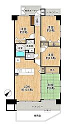 リベール加古川1 4LDKの間取り