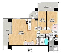 セレッソコート加古川ステーションアヴェニュー 2LDKの間取図画像