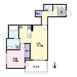 ラ・メゾン・カノン氷川参道 1LDKの間取図画像