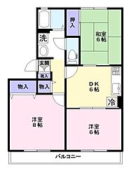ファミールオガワA 3DKの間取図画像