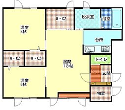 友夢3 2LDKの間取図画像