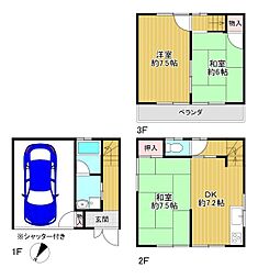 東大阪市金岡1丁目　中古戸建 3DKの間取り