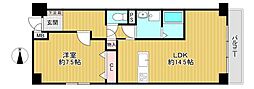 梅田北セントポリア 1LDKの間取図画像