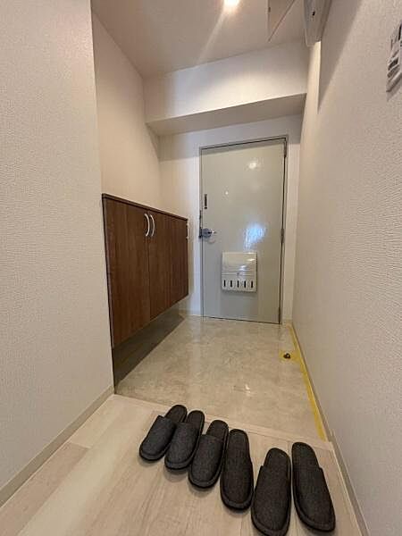 【玄関】シューズボックス付きで靴が収納でき、玄関回りをすっきりと見せることができます。